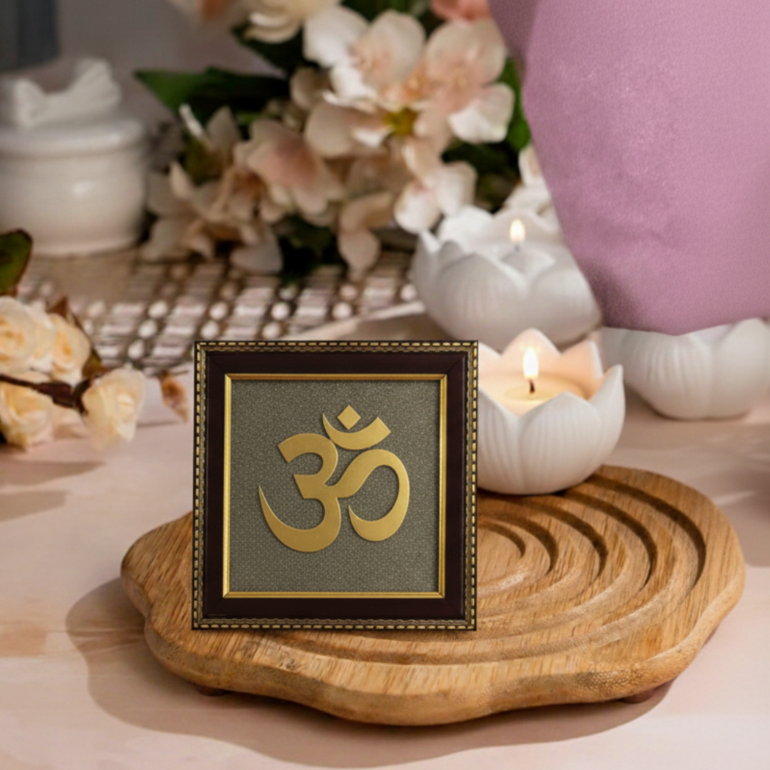 Shree Yantra on Raw Pyrite Frame