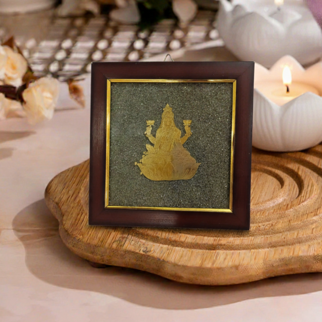 Shree Yantra on Raw Pyrite Frame