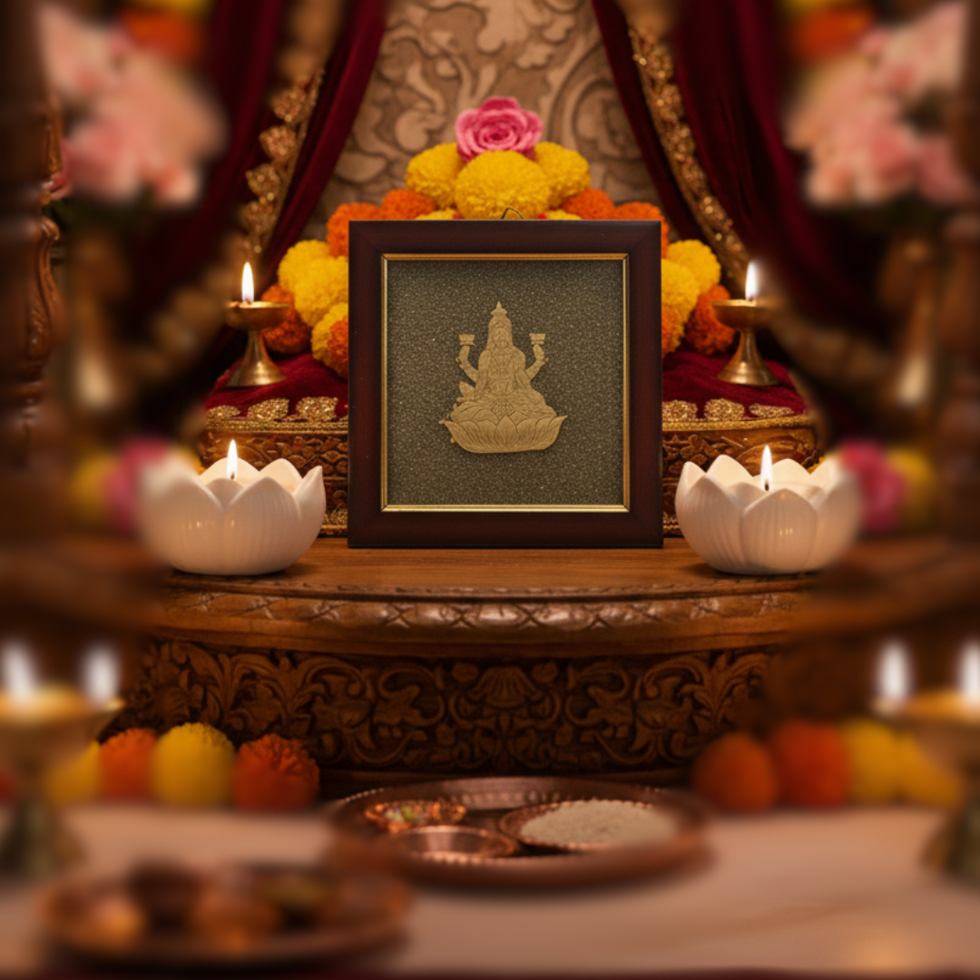 Shree Yantra on Raw Pyrite Frame