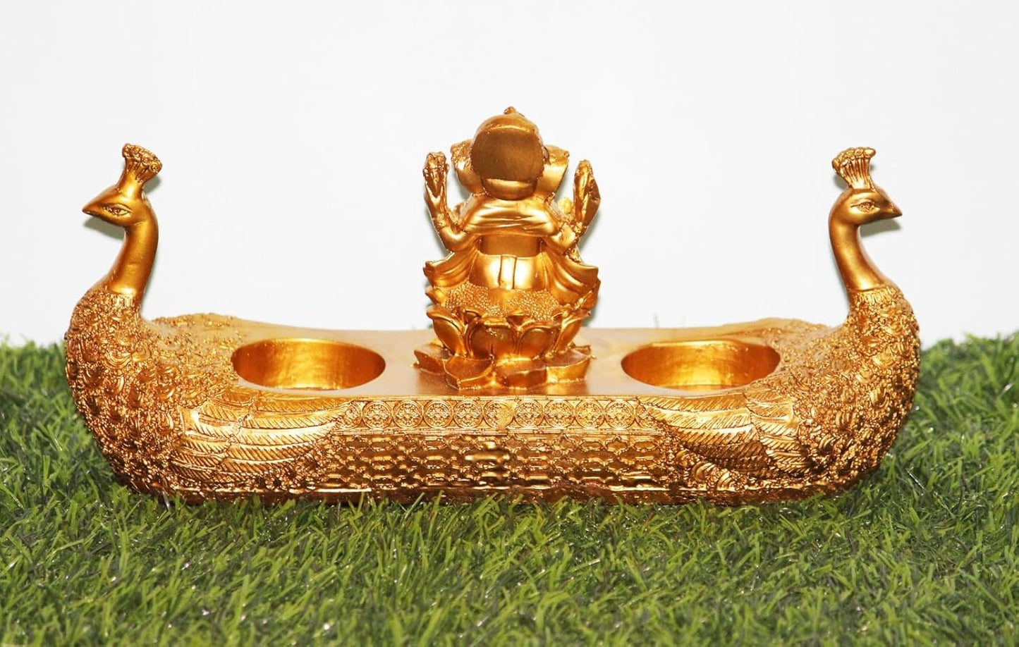 Peacock Ganesh Diya Stand