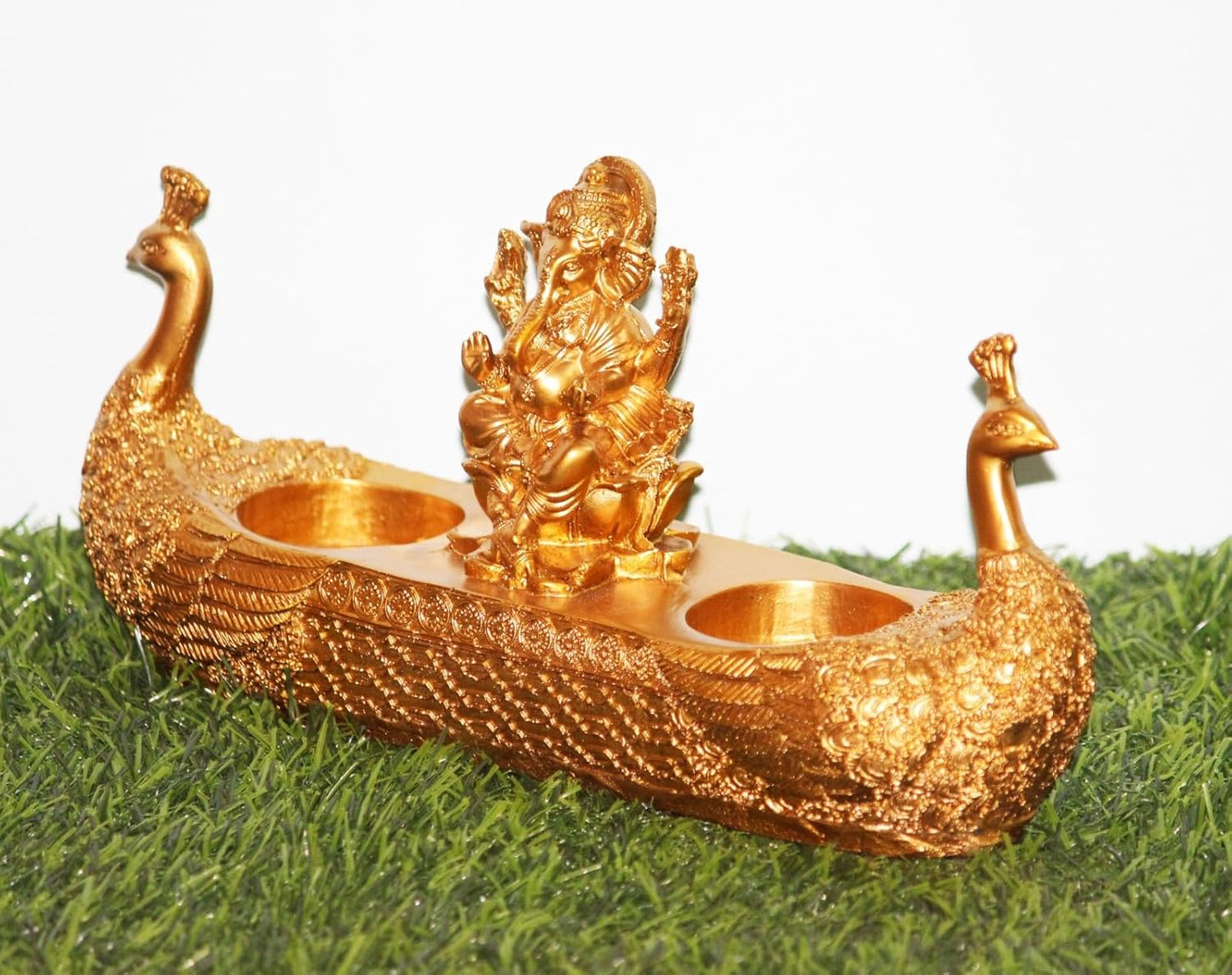 Peacock Ganesh Diya Stand