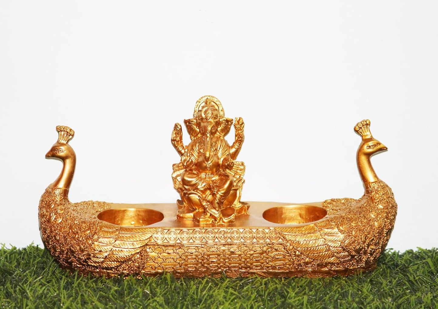 Peacock Ganesh Diya Stand