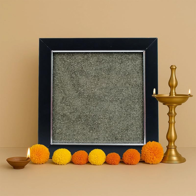 Shree Yantra on Raw Pyrite Frame
