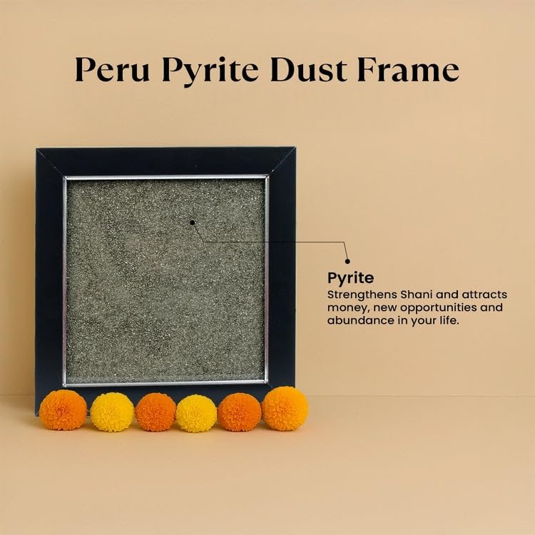 Shree Yantra on Raw Pyrite Frame