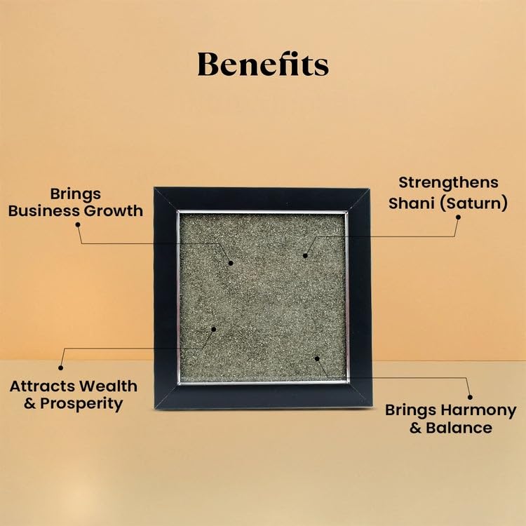 Shree Yantra on Raw Pyrite Frame