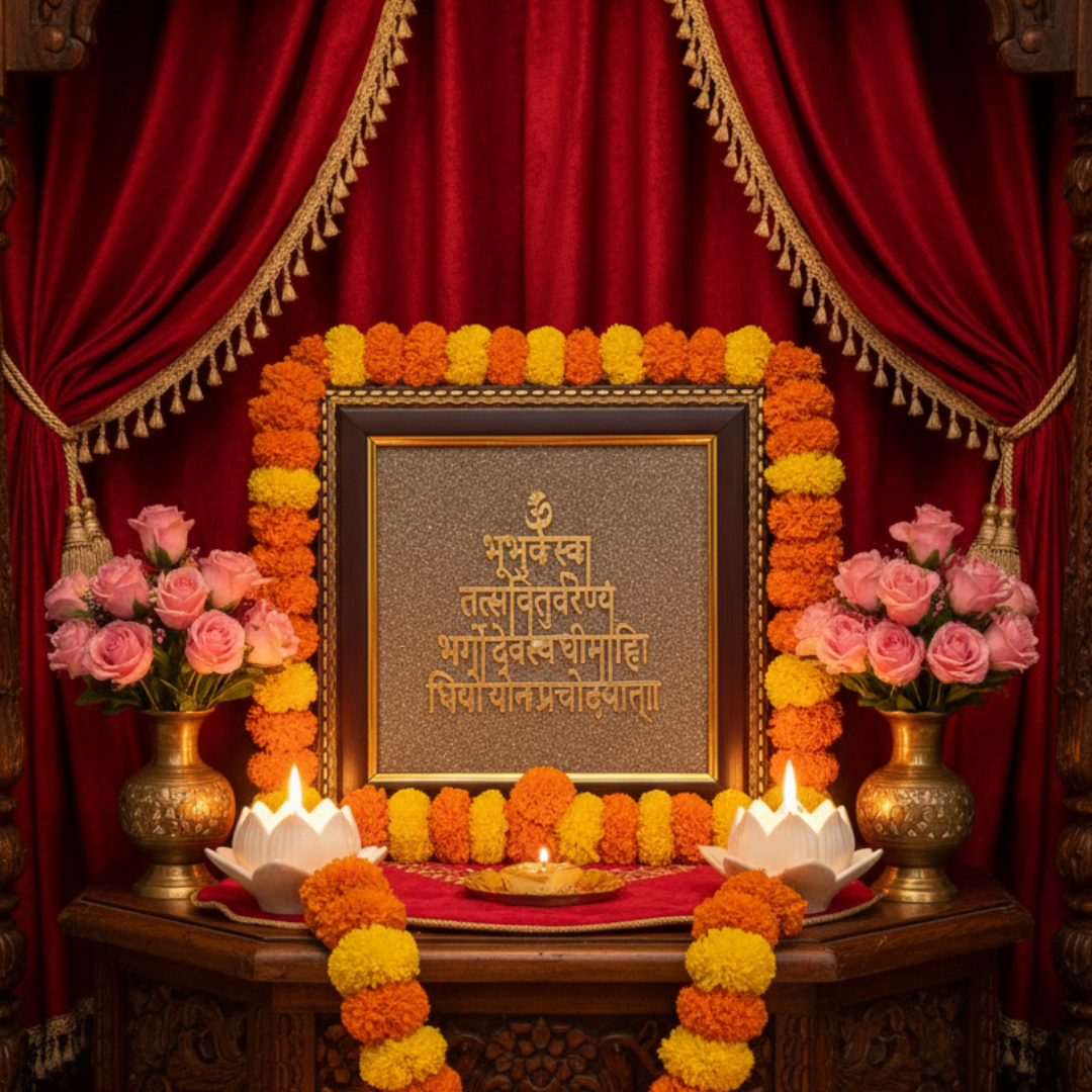 Shree Yantra on Raw Pyrite Frame