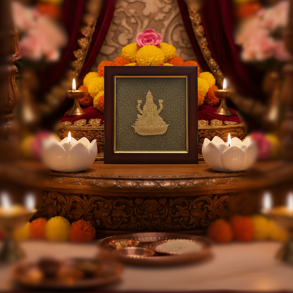 Shree Yantra on Raw Pyrite Frame