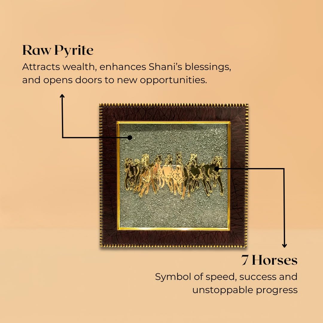 Seven Running Horses Pyrite Dust Frame Certified