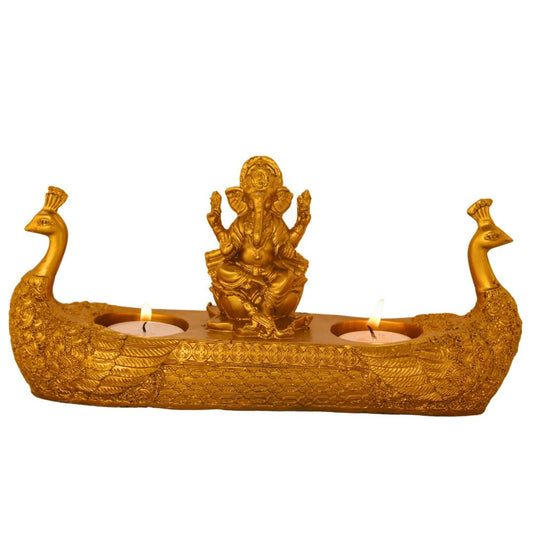 Peacock Ganesh Diya Stand