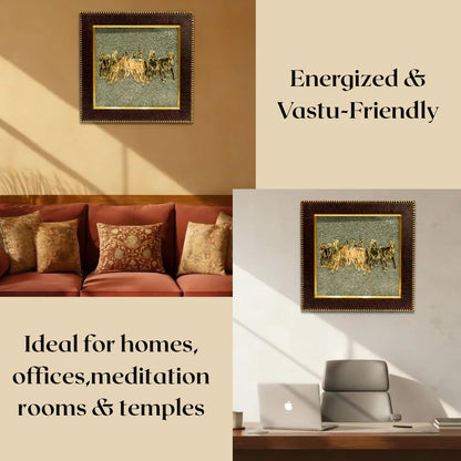 Seven Running Horses Pyrite Dust Frame Certified
