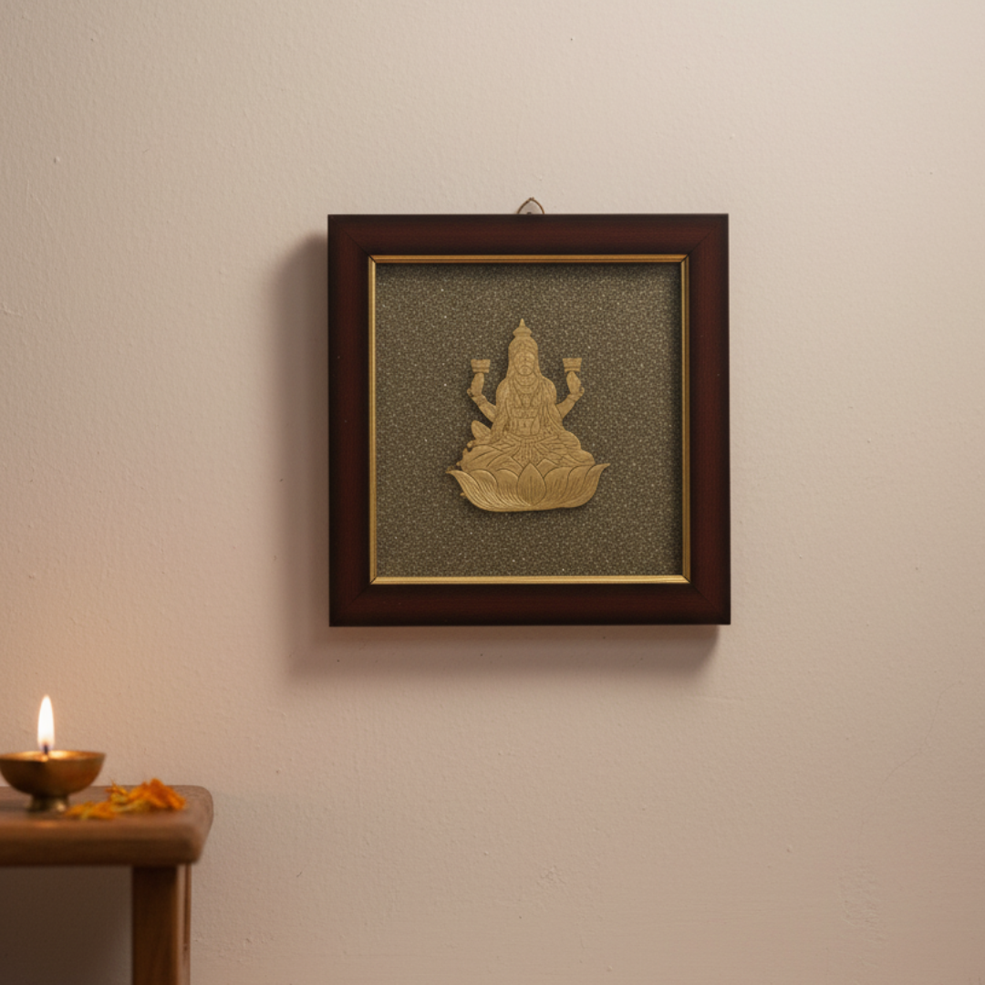 Shree Yantra on Raw Pyrite Frame