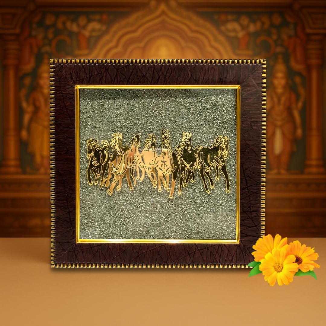 Seven Running Horses Pyrite Dust Frame Certified