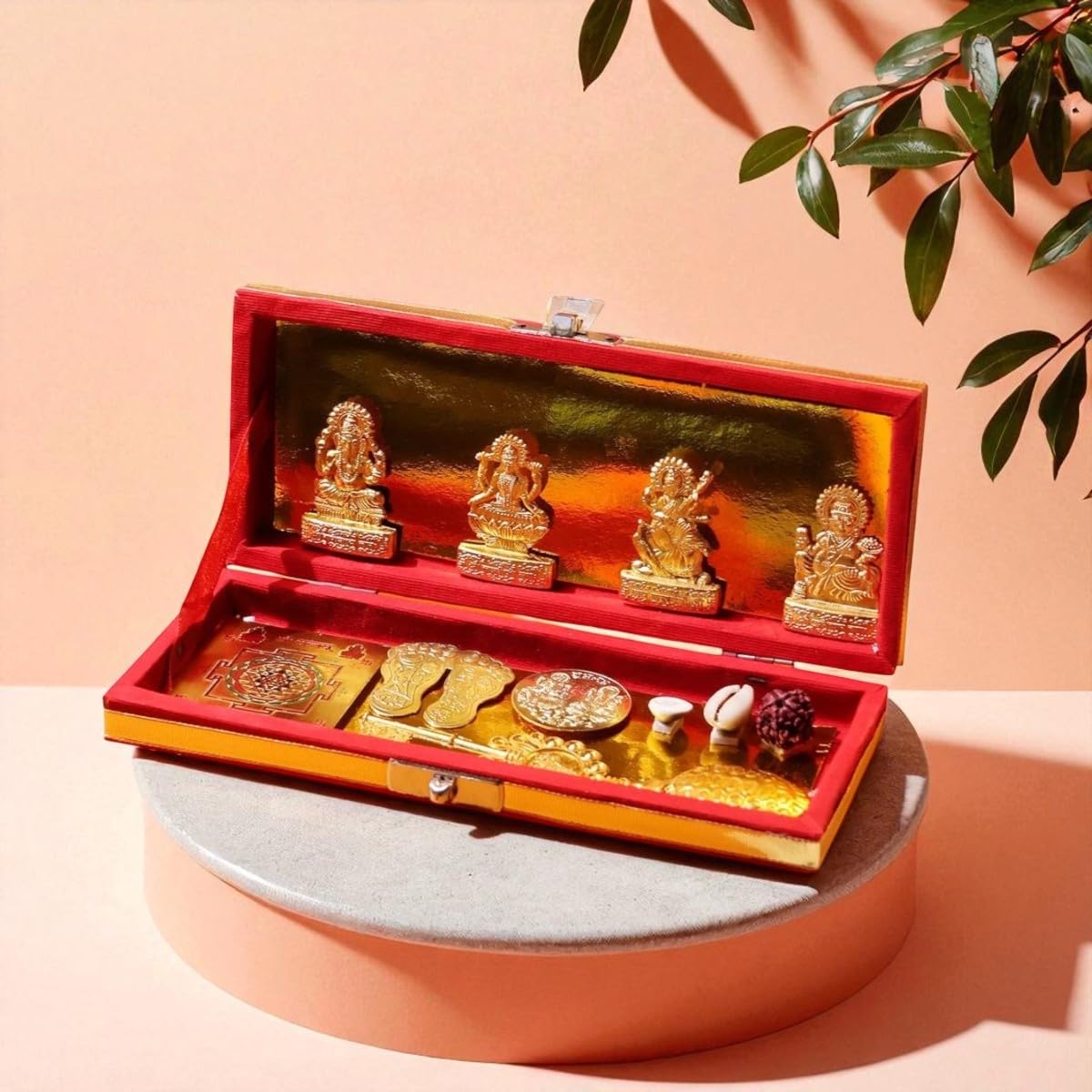 Kuber Bhandari Shree Yantra Set of 12 Brass Items – Pack of 3
