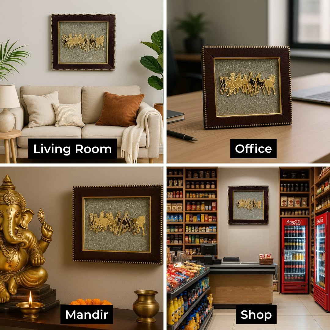 Seven Running Horses Pyrite Dust Frame Certified