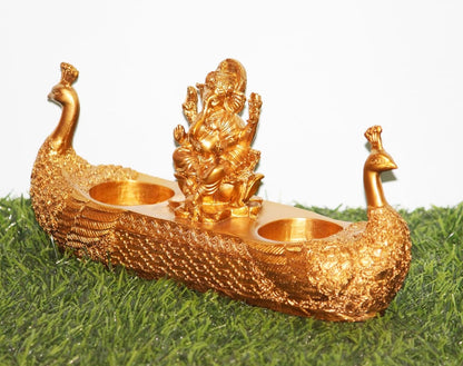 Peacock Ganesh Diya Stand