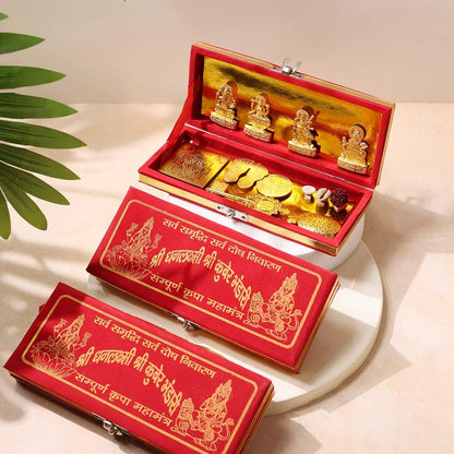 Kuber Bhandari Shree Yantra Set of 12 Brass Items – Pack of 3
