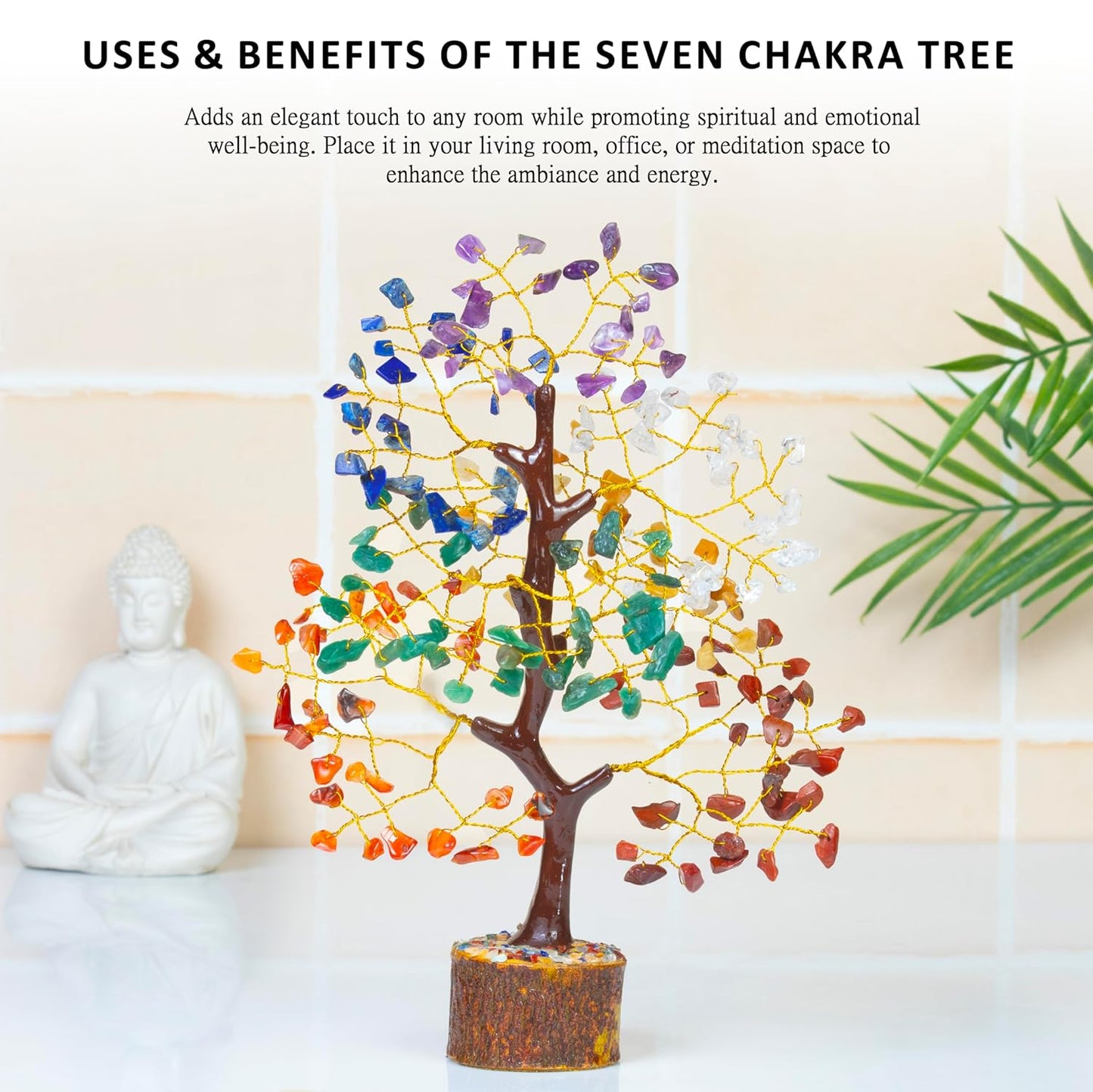 7 Chakra Prosperity Tree with Money Bag Base