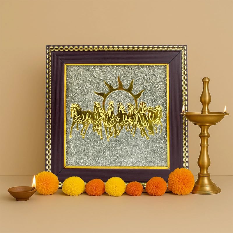 Shree Yantra on Raw Pyrite Frame